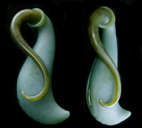 Handcarved  Blue Jade Tendril